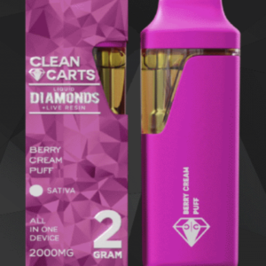 Berry Cream Puff Clean Carts Liquid Diamond+ Live Resin 2G Disposable