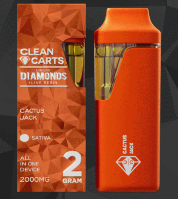 Buy Clean Carts Cactus Jack 2G Liquid Live Resin Disposable